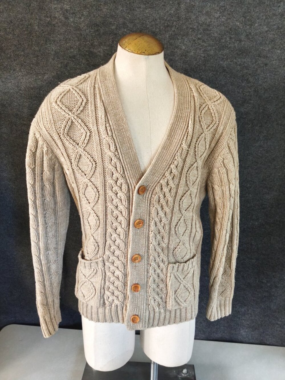 Vintage Thane Chunky Cable Knit Cardigan